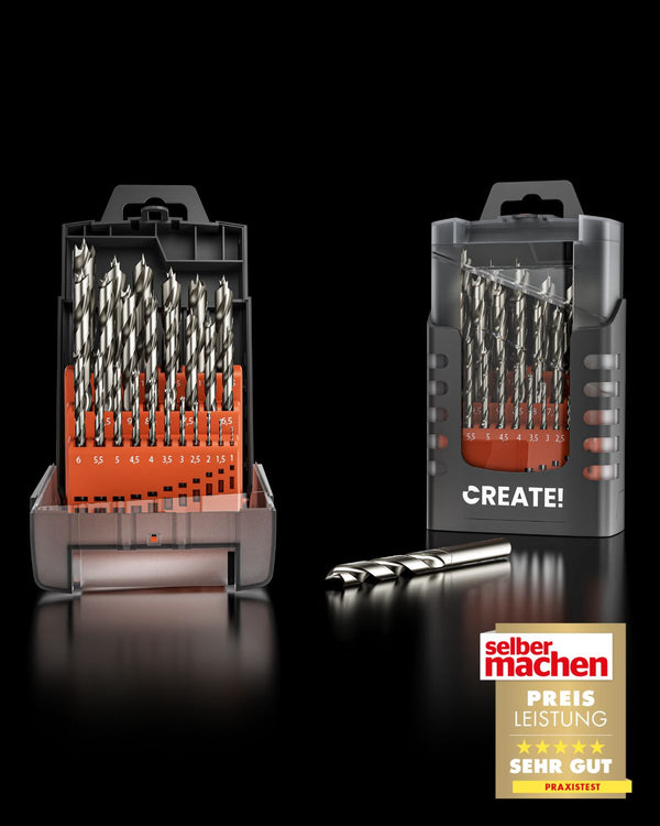 Holzbohrer Set 25-teilig — HSS Spiralbohrer 1-13mm - cDrill