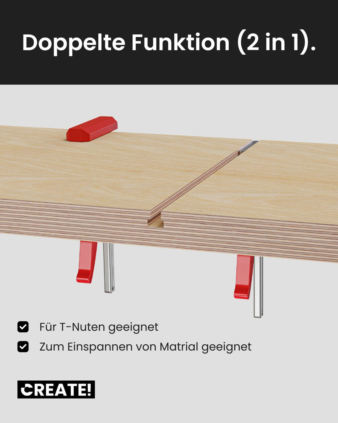 cFix-Click - Hebelzwinge 2er-Set (T-Nut Zwinge)