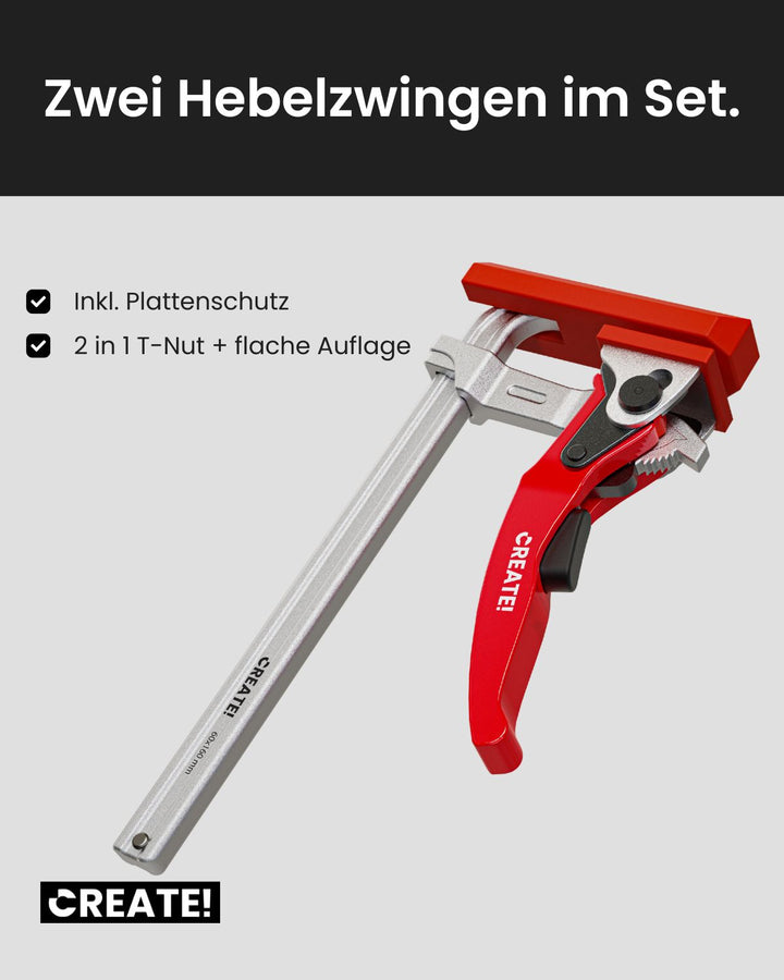 cFix-Click - Hebelzwinge 2er-Set (T-Nut Zwinge)