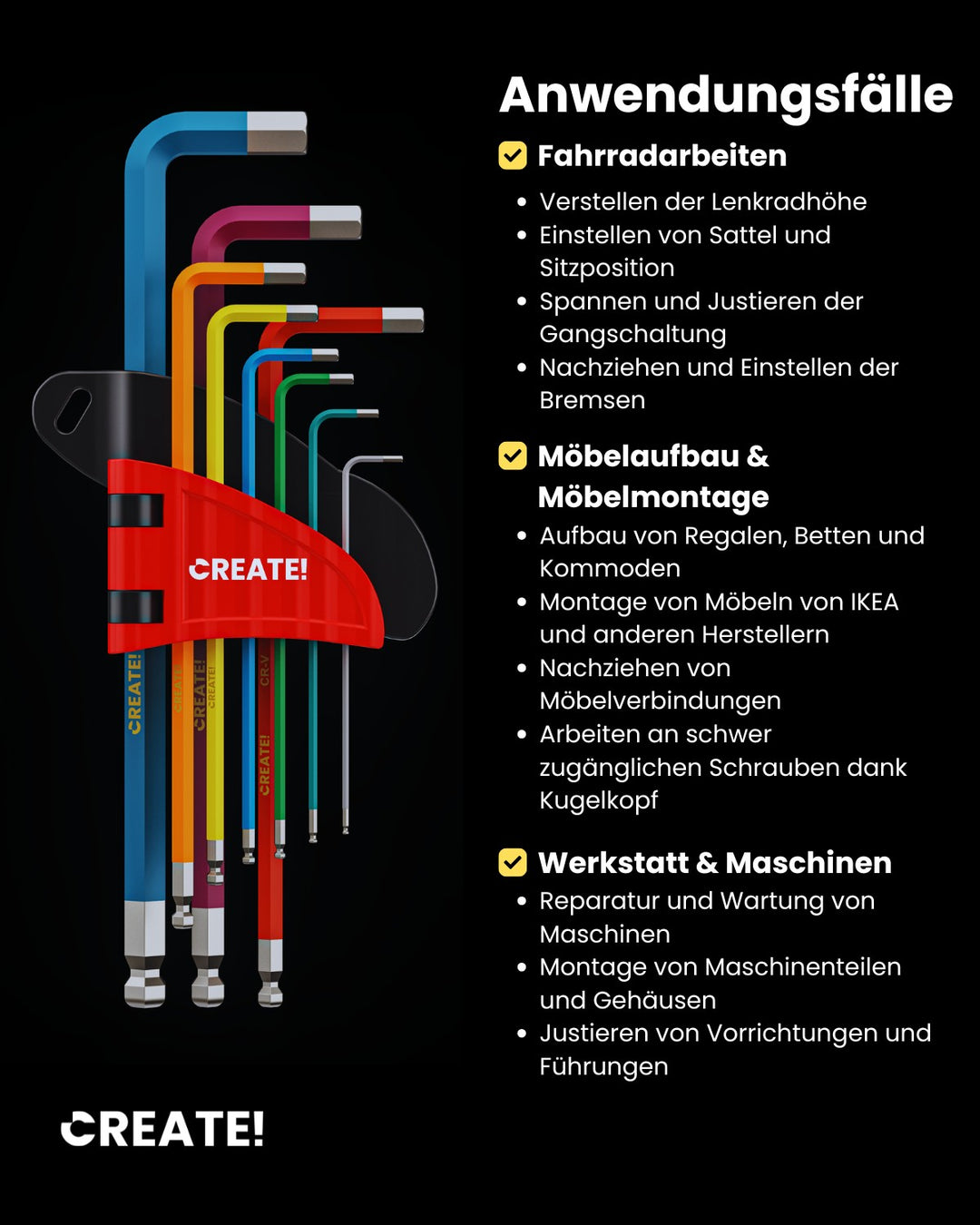 cKey - Innensechskantschlüssel Set mit Kugelkopf