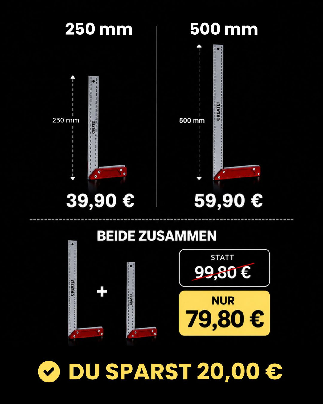 Anschlagwinkel Stahl 250 mm - cAngle