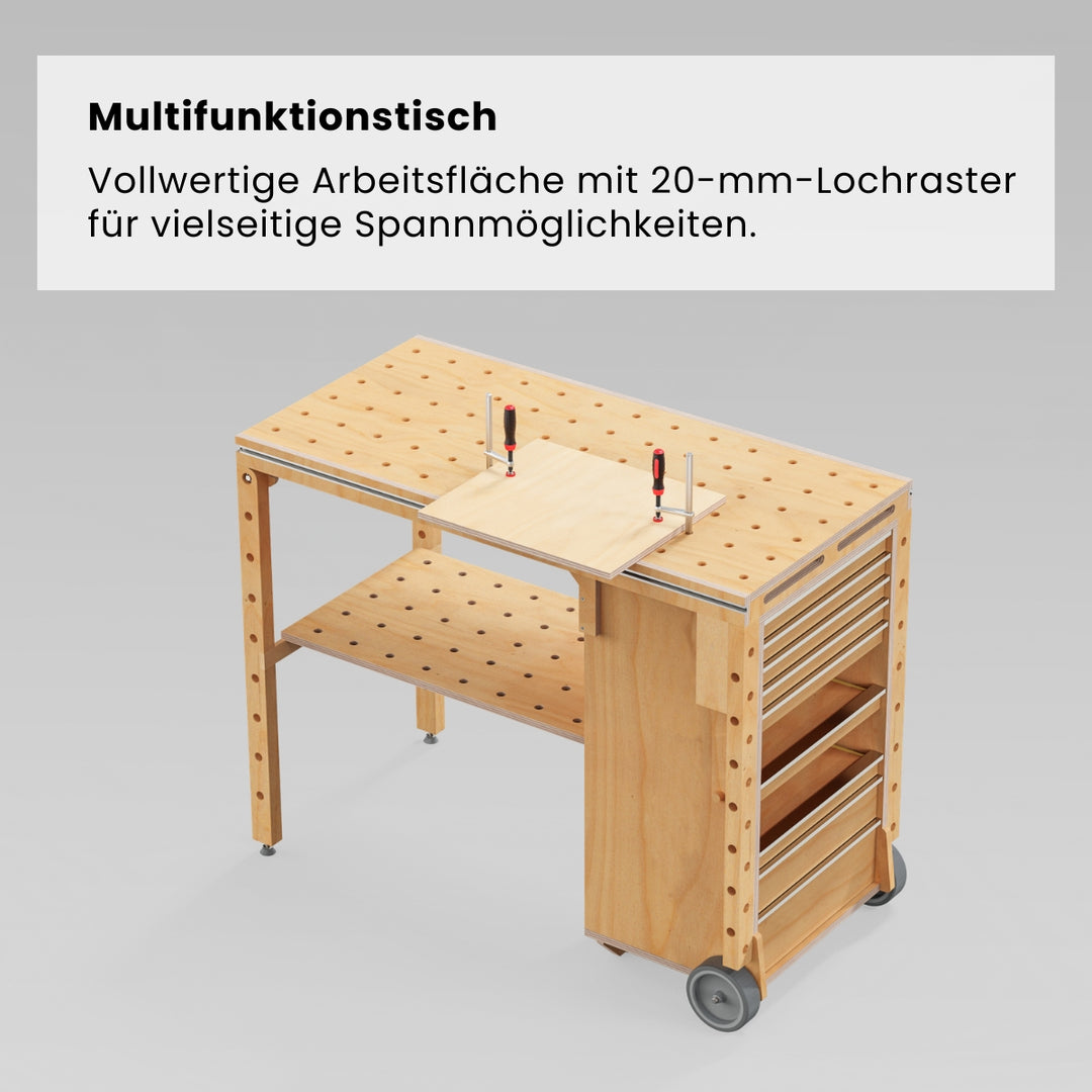 Werkzeugwagen mit Multifunktionstisch (Bauanleitung)
