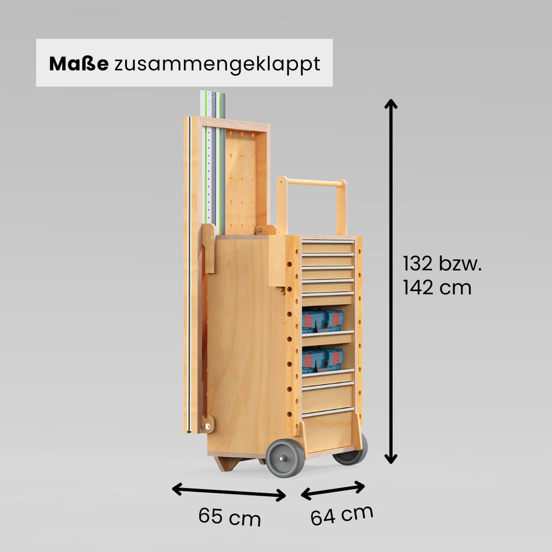 Werkzeugwagen mit Multifunktionstisch (Bauanleitung)