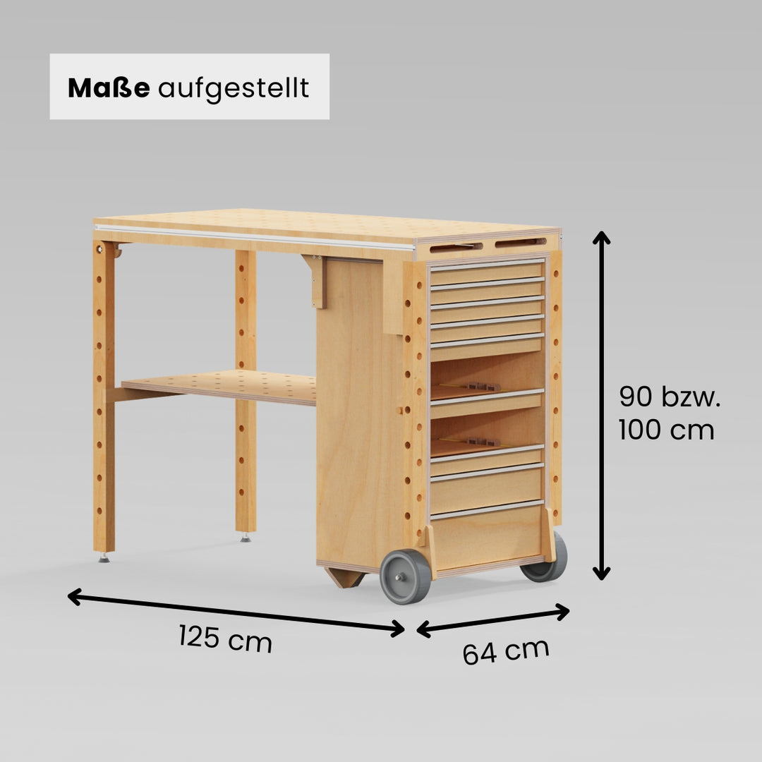 Werkzeugwagen mit Multifunktionstisch (Bauanleitung)