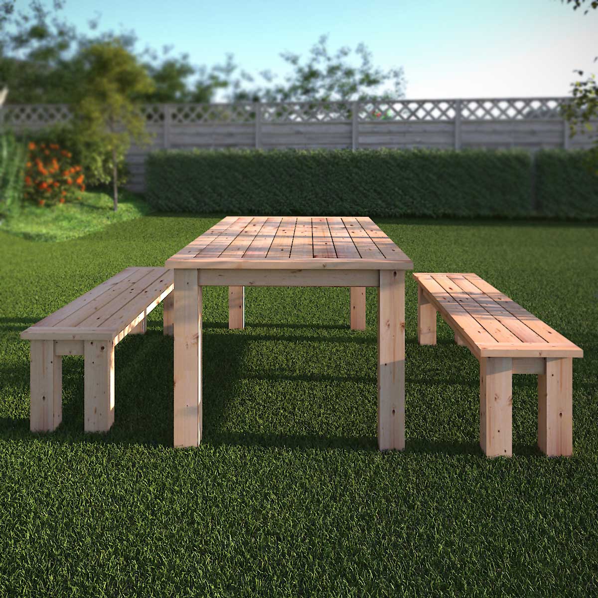 Gartentisch mit Bank (Bauanleitung)