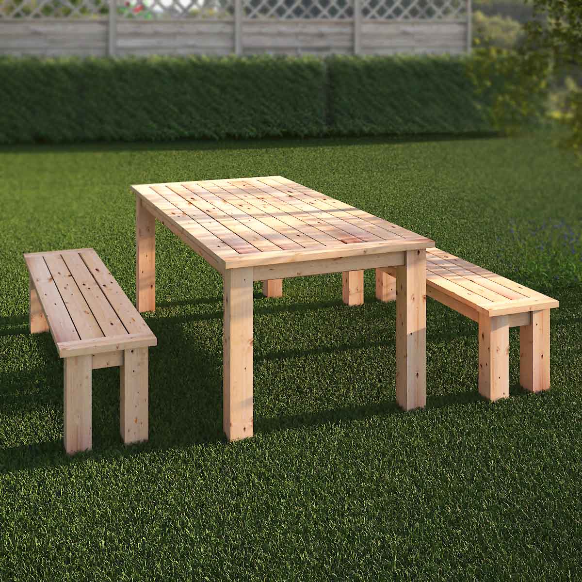 Gartentisch mit Bank (Bauanleitung)