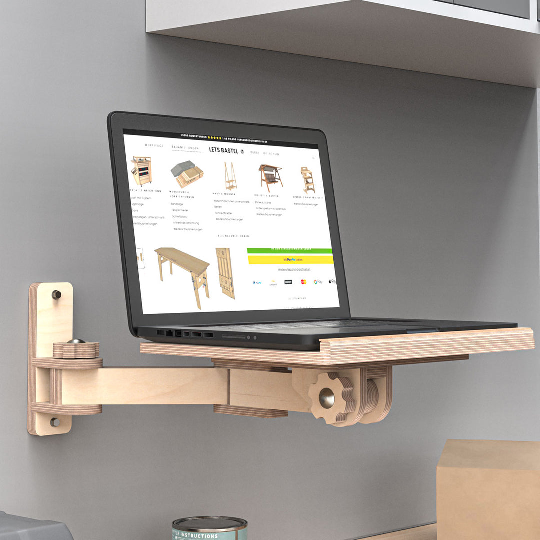 laptop aufbewahrung wand Laptop Wandhalterung (Bauanleitung) – Lets-Bastel Shop