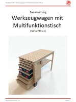 Werkzeugwagen mit Multifunktionstisch inkl. Anbautisch (Bauanleitung) 90cm