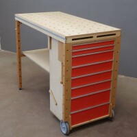 Werkzeugwagen mit Multifunktionstisch inkl. Anbautisch (Bauanleitung) 90cm